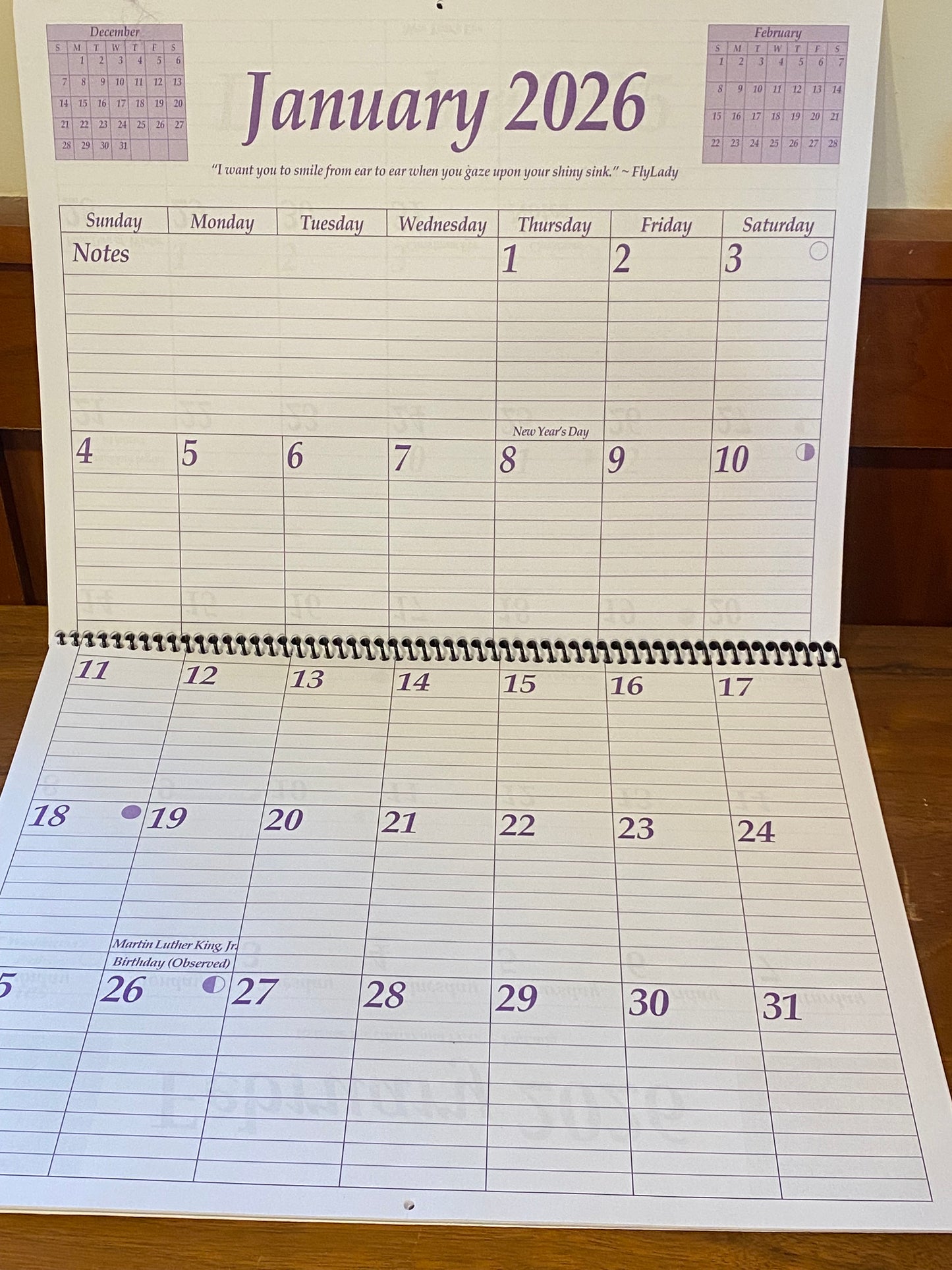 FlyLady 2026 Calendar